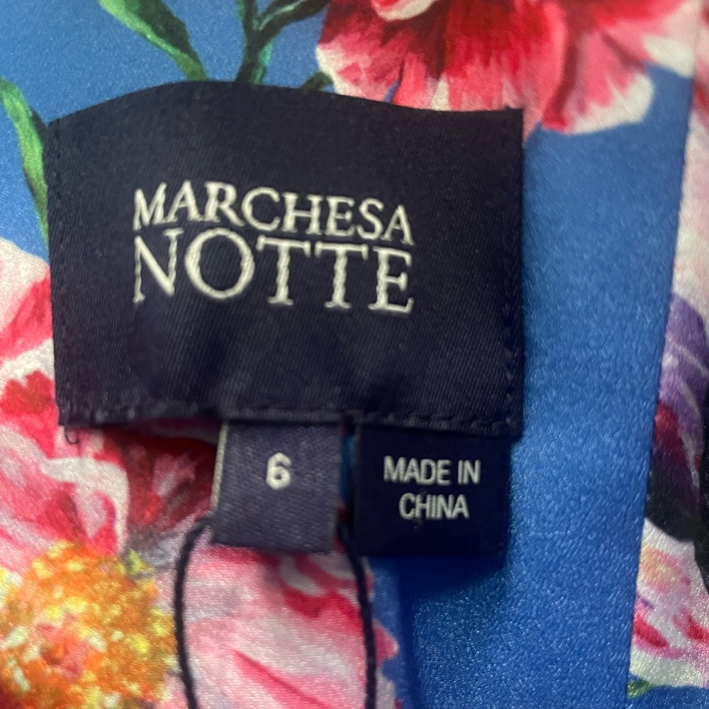 Marchesa Notte Embroidered Strapless Tulle Cocktail Dress Size 6 - Picture 8 of 10